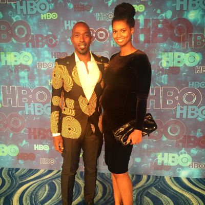 Photo of Ntare Guma Mbaho Mwine and Asha Crews Williams during the 2016 HBO Emmy Awards party.